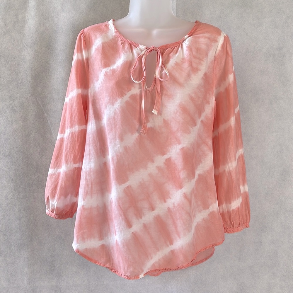 Velvet by Graham & Spencer Cotton/Silk Tie Dye Blouse Size XS